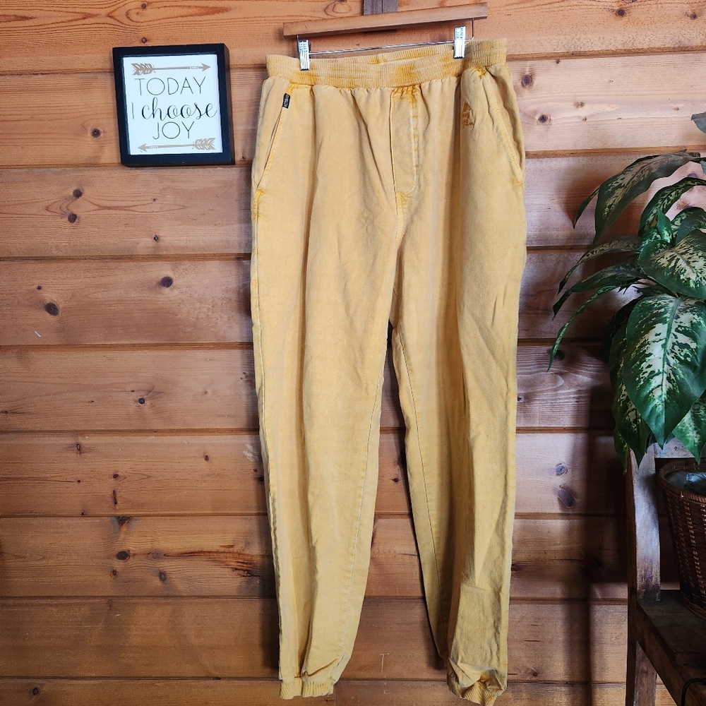 Crazy Shirts Hawaii Pant Yellow Honey Dyed Twill Jogger Casual Plus Tall‎ Sz XXL